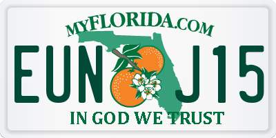 FL license plate EUNJ15