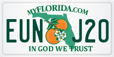 FL license plate EUNJ20