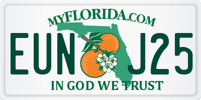 FL license plate EUNJ25