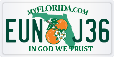 FL license plate EUNJ36