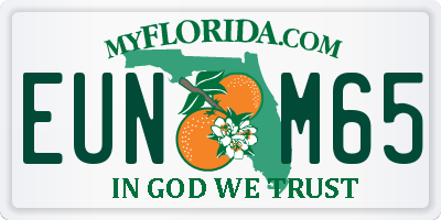 FL license plate EUNM65