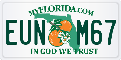 FL license plate EUNM67