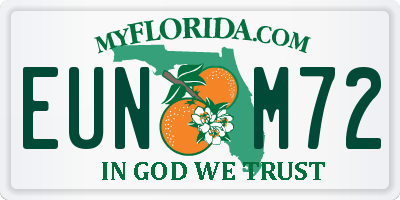 FL license plate EUNM72