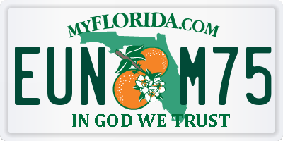 FL license plate EUNM75