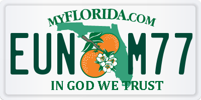FL license plate EUNM77