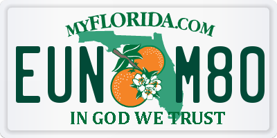 FL license plate EUNM80