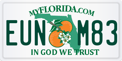 FL license plate EUNM83