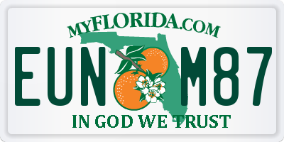FL license plate EUNM87