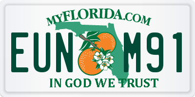 FL license plate EUNM91