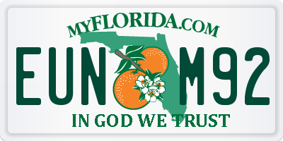 FL license plate EUNM92