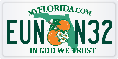 FL license plate EUNN32