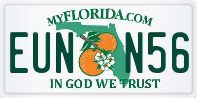 FL license plate EUNN56