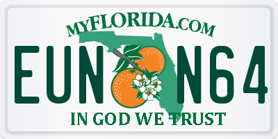 FL license plate EUNN64