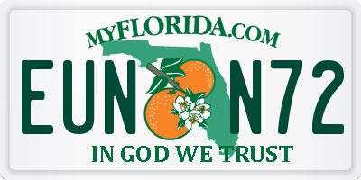 FL license plate EUNN72