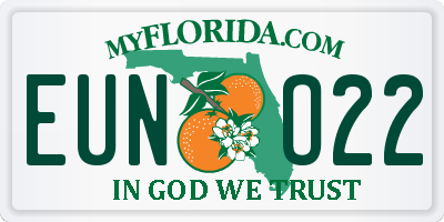 FL license plate EUNO22