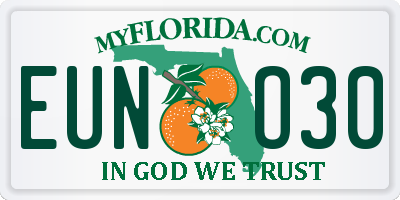 FL license plate EUNO30