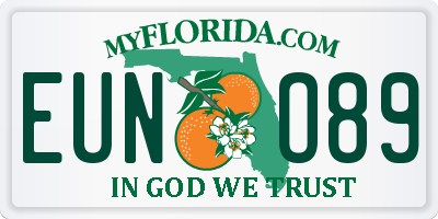 FL license plate EUNO89