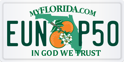 FL license plate EUNP50