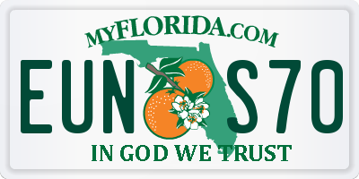 FL license plate EUNS70