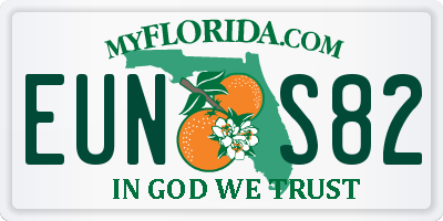 FL license plate EUNS82