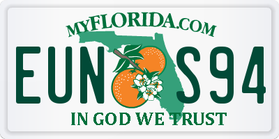 FL license plate EUNS94