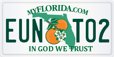 FL license plate EUNT02