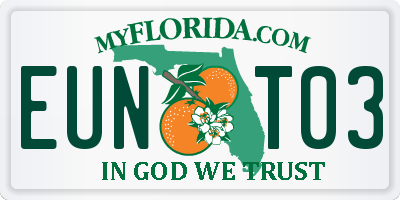 FL license plate EUNT03