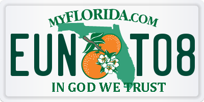 FL license plate EUNT08