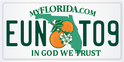 FL license plate EUNT09