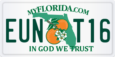 FL license plate EUNT16
