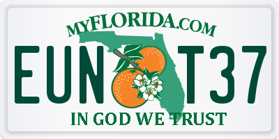 FL license plate EUNT37