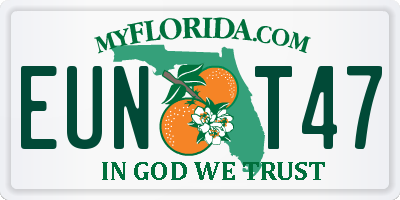 FL license plate EUNT47