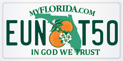 FL license plate EUNT50