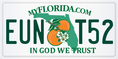 FL license plate EUNT52