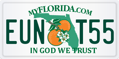FL license plate EUNT55