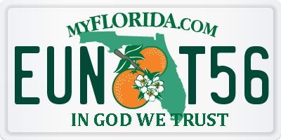 FL license plate EUNT56