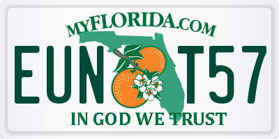 FL license plate EUNT57