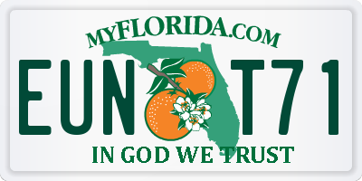 FL license plate EUNT71