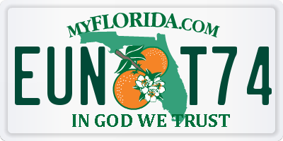 FL license plate EUNT74