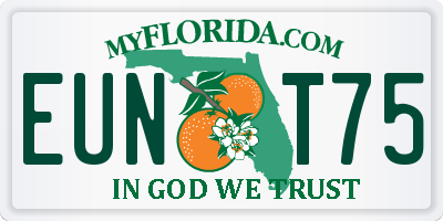 FL license plate EUNT75