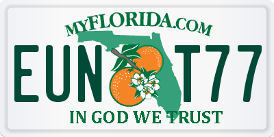 FL license plate EUNT77