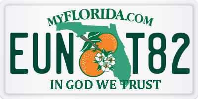 FL license plate EUNT82