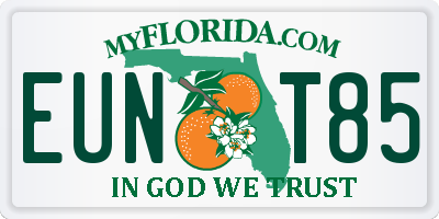 FL license plate EUNT85