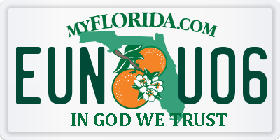 FL license plate EUNU06