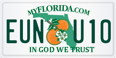 FL license plate EUNU10