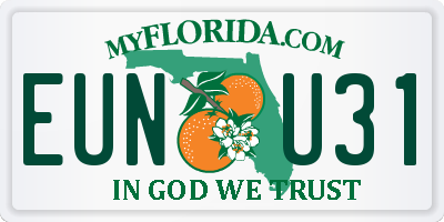 FL license plate EUNU31