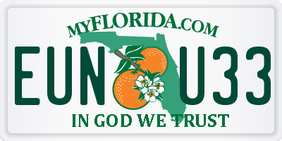 FL license plate EUNU33
