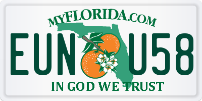 FL license plate EUNU58