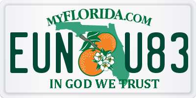 FL license plate EUNU83