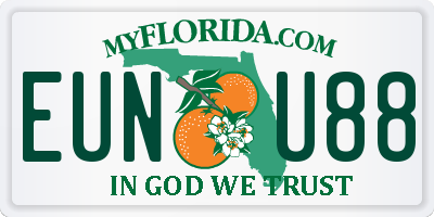 FL license plate EUNU88